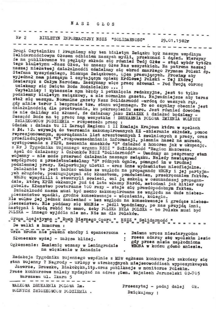 „Nasz Głos” - biuletyn informacyjny NSZZ "Solidarność"