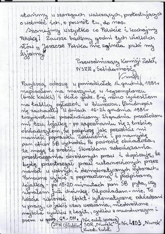 Odezwa do wszystkich członków “S”