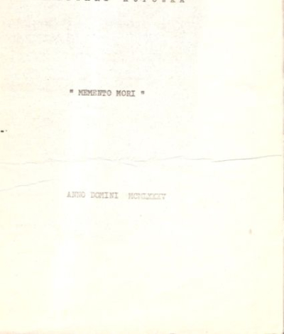 Edward Kopówka: Memento Mori. 1985