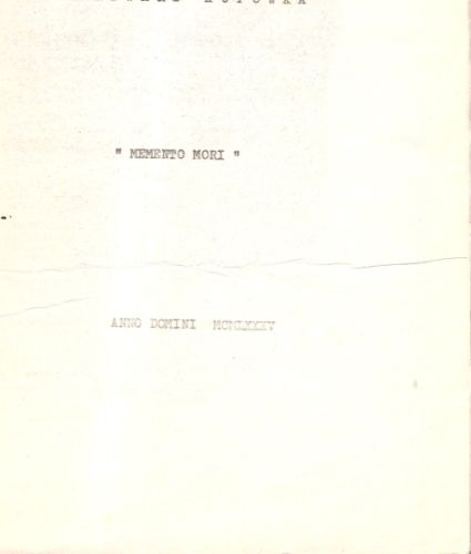 Edward Kopówka: Memento Mori. 1985
